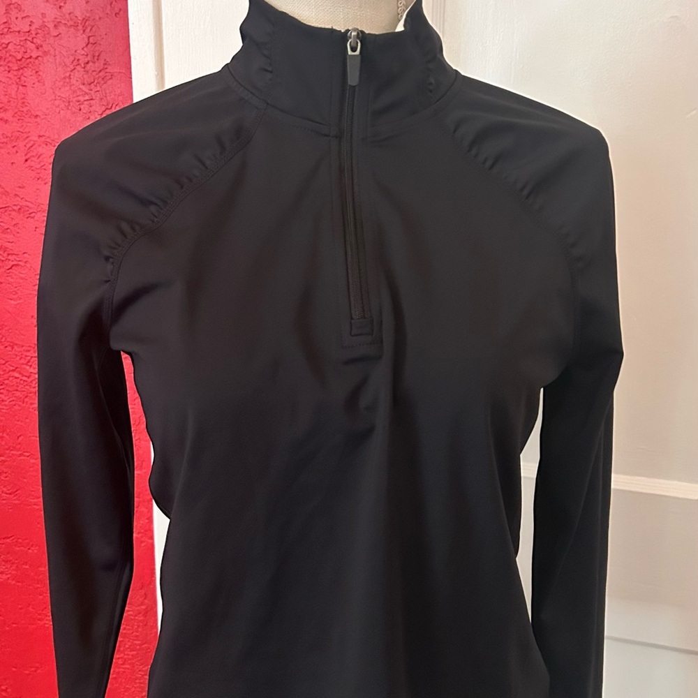 Women's Black Quarter-Zip Top and matching leggings top sz L top sz XS